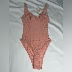 We are Hah Eyes on Top BodySuit Copper Rose Size XS NWT